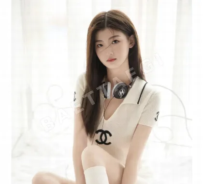샤넬 여성 더블 C 브이넥 캐시미어 카라 반팔 티셔츠 레플리카 45417