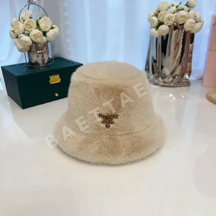 프라다 밍크 퍼 양가죽 피셔맨 햇 85030