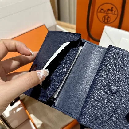 에르메스 엡솜 야자수 프린트 사파이어 블루 지갑 23336