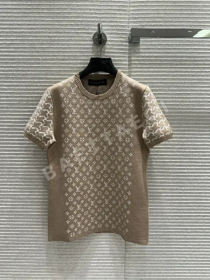 루이비통 여성 슬림핏 크루넥 반팔 니트 5915