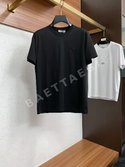 로에베 남성 마셀라이즈드 코튼 반팔 티셔츠 48457