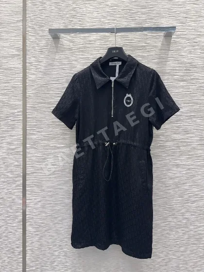 디올 벌무늬 자수 벨티드 여성 원피스 92148