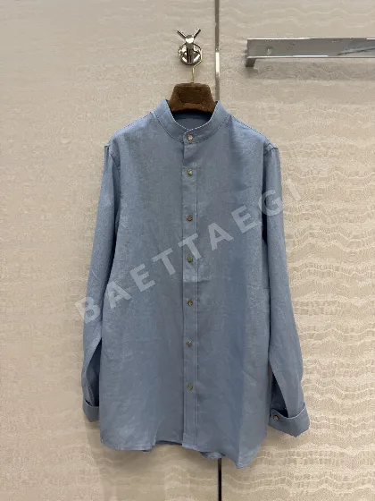 로로피아나 린넨 스탠드 카라 여성 셔츠 117743