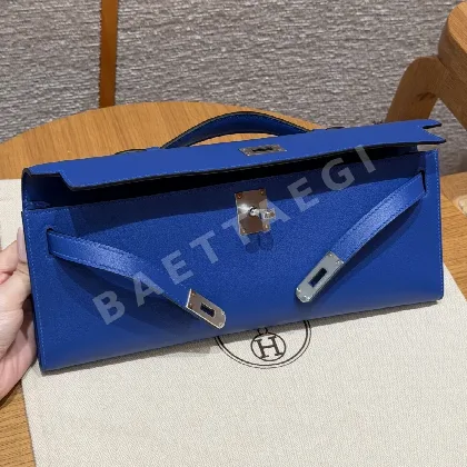 에르메스 켈리 블루 일렉트릭 스위프트 가죽 핸드백 192893