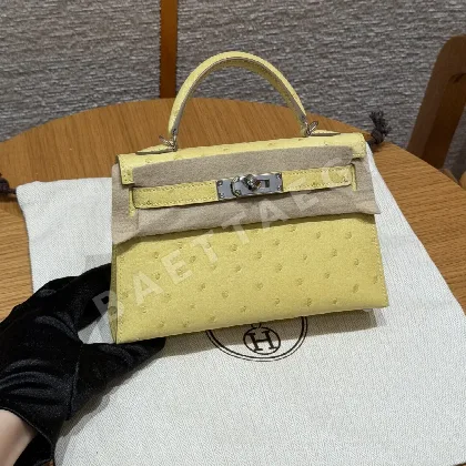 에르메스 미니 켈리 2 타조 가죽 가방 164137