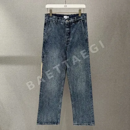 로에베 워시드 코튼 데님 남성 바지 150733