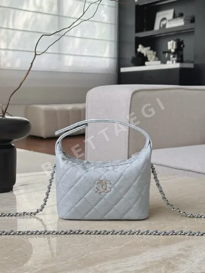 샤넬 25B 스타 런치 박스 가방 그레이 블루 33347