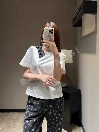 디올 여성 반팔 티셔츠 리본 장식 92348