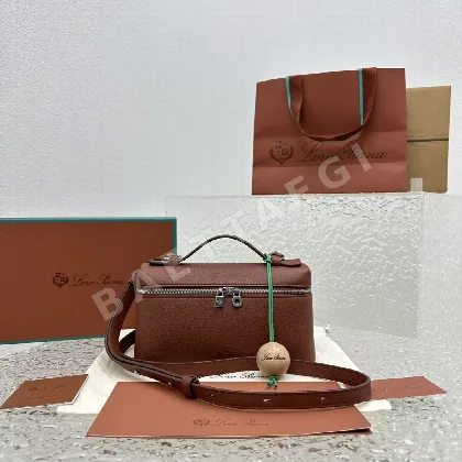 로로피아나 스몰 브릭 레드 엑스트라 포켓 핸드백 128928