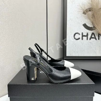샤넬 투톤 슬링백 플랫 샌들 98361