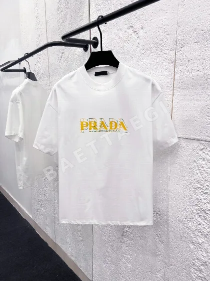 프라다 고급 면 소재 여성 반팔 티셔츠 88814