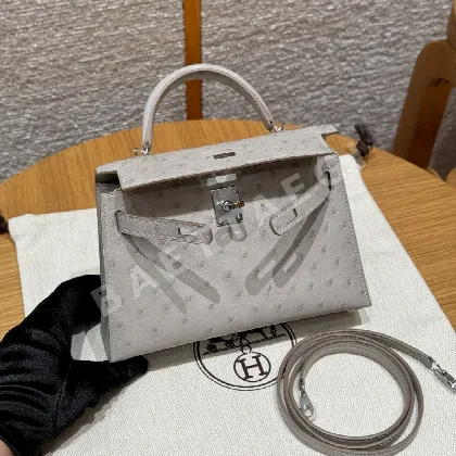 에르메스 미니 켈리 2 오스트리치 가죽 지갑 192183