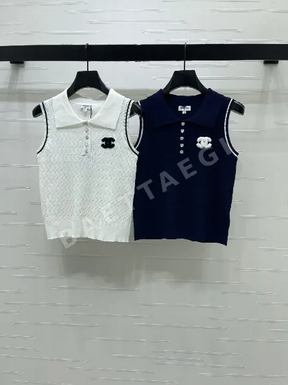샤넬 울 니트 라펠 베스트 여성용 103930