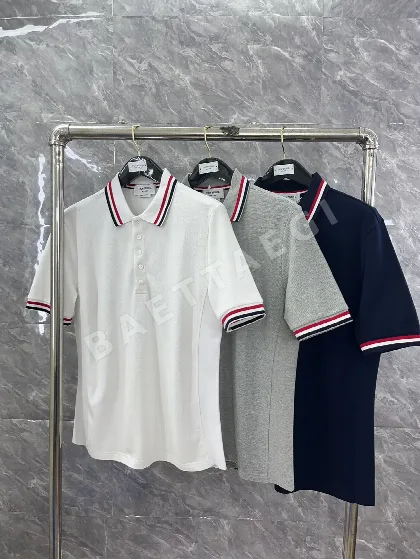 톰브라운 남성 메시 반팔 폴로 티셔츠