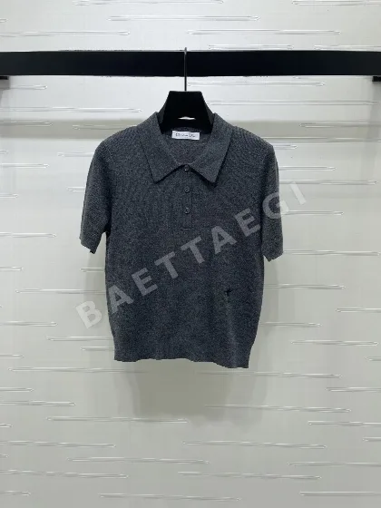 디올 카라 니트 여성 반팔 티셔츠 155676