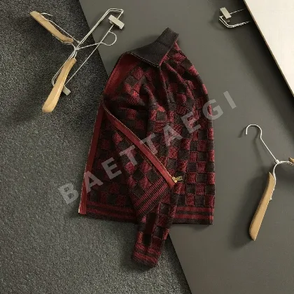 루이비통 울 체크 자수 남성 가디건 자켓 156724