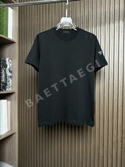프라다 오리지널 면 크루넥 반팔 티셔츠