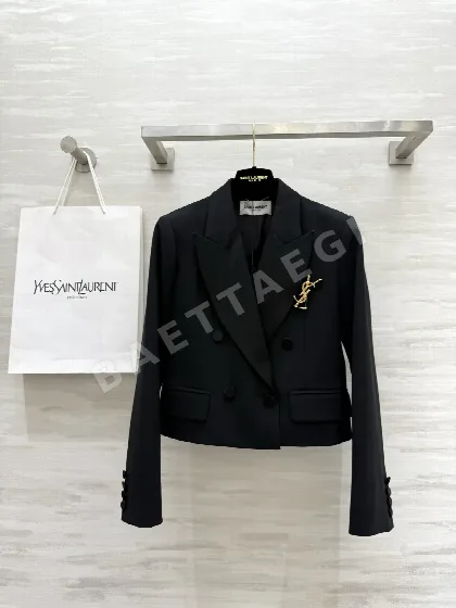 생로랑 피크드 라펠 울 자켓 103353