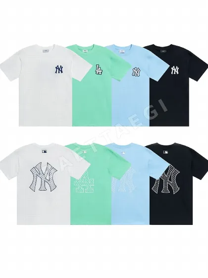 슈프림 MLB 로고 자수 남성 반팔 티셔츠 DW605