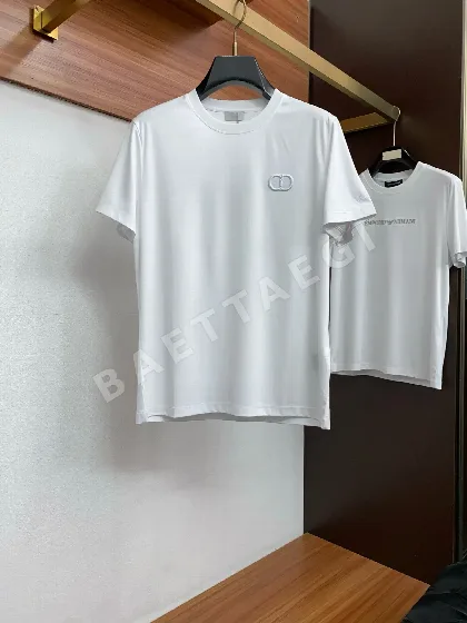 디올 마르세랭 가공 면 남성 반팔 티셔츠 143276