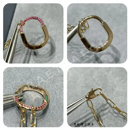 티파니 락 핑크 큐빅 목걸이 70644