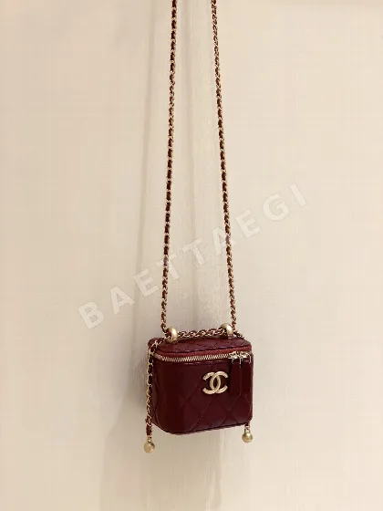 샤넬 메티에 다르 더블 골드 비즈 미니 가방 AP2292