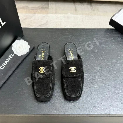 샤넬 26C 더블 C 버클 스퀘어토 슬리퍼 98419