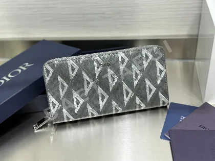 디올 블랙 CD 다이아몬드 패턴 지퍼형 지갑 22373