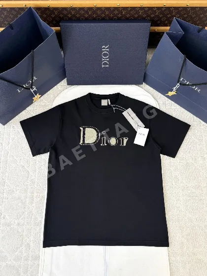 디올 CD 도트 로고 자수 크루넥 반팔 셔츠 142787