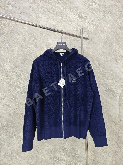 로에베 자수 후드 지퍼업 울 남성 자켓 157962