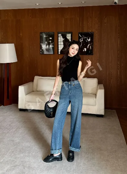 디올 스트레이트 레그 여성 데님 바지 137782