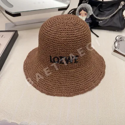 로에베 크로셰 자수 밀짚모자 78916