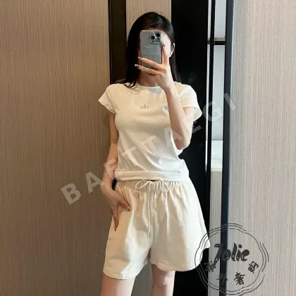 알로 여성 라운드넥 숄더컷 반팔 티셔츠 50761