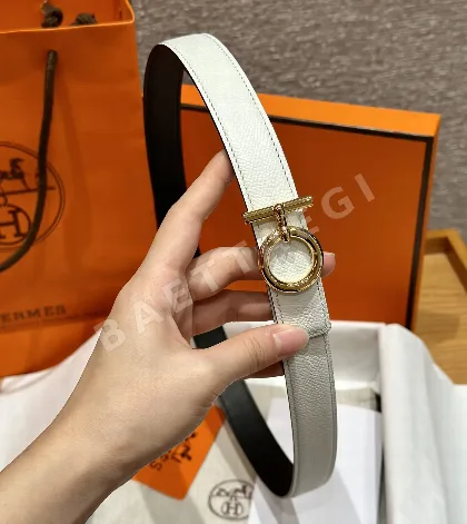 에르메스 셰느당클 팔라듐 메탈 버클 양면 가죽 벨트 175321