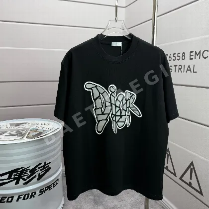 디올 3D 실리콘 장인 커스텀 코튼 남성 반팔 티셔츠 47498