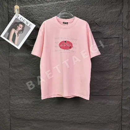 미우미우 라인스톤 로고 반팔 티셔츠 88717