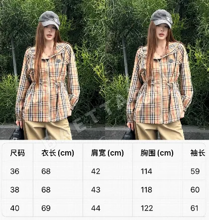 버버리 후드 조절 밴드 체크 여성 자켓 155899