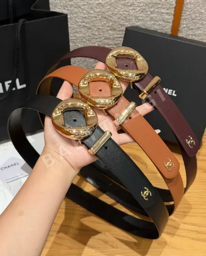 샤넬 가죽 더블 C 버클 벨트 174456