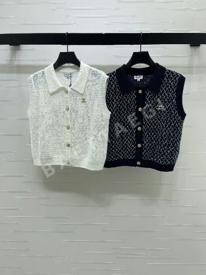 샤넬 카라 니트 베스트 여성 반팔 155630