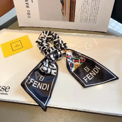 펜디 더블 F 리본 포니테일 헤어고무 185056