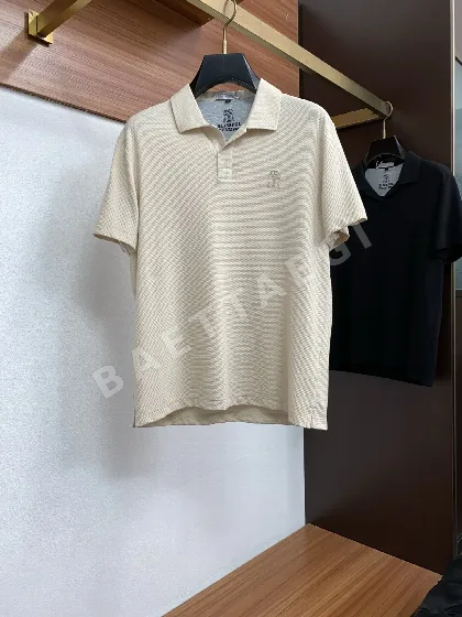 브루넬로쿠치넬리 실크 소재 남성 반팔 폴로셔츠 129916