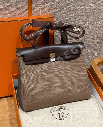 에르메스 하버백 캔버스 가죽 가방 191817