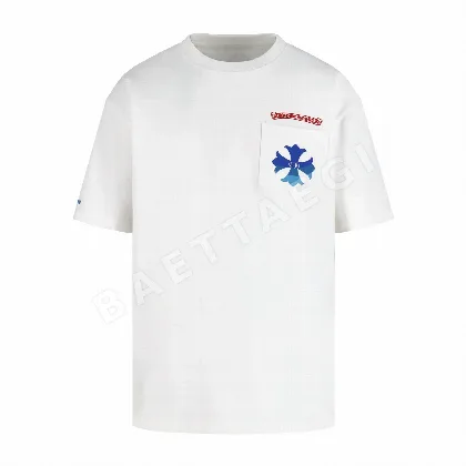 크롬하츠 블루 크로스 반팔 티셔츠 100817