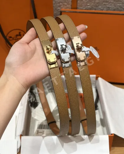 에르메스 켈리 팔라듐 버클 가죽 벨트 177639