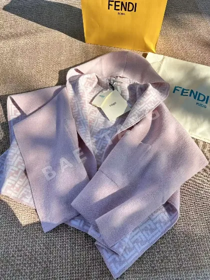 펜디 핑크 배색 케이프 숄 키즈 자켓 169852
