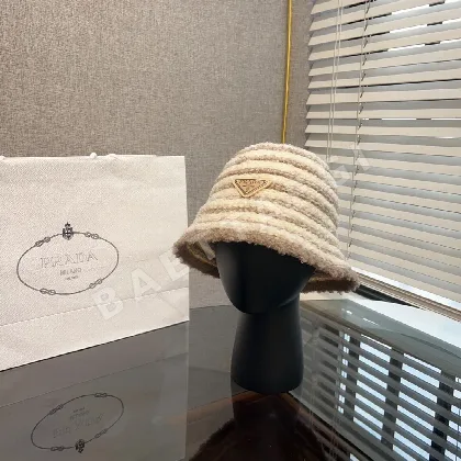프라다 니트 스트라이프 여성용 버킷햇 84782