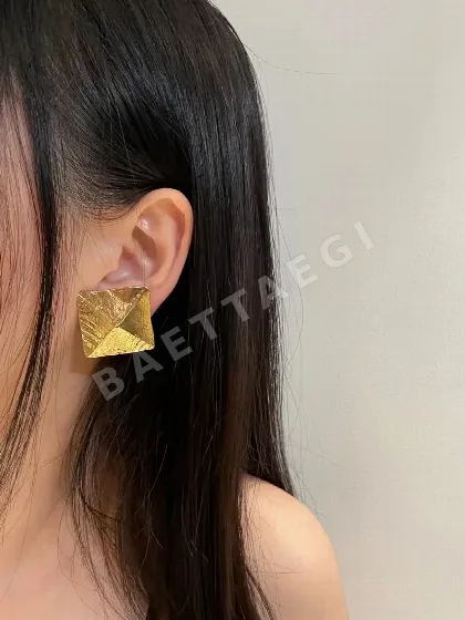 생로랑 빈티지 기하학 무늬 이어클립 귀걸이 65702