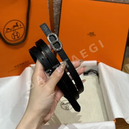 에르메스 셰른 당큘 링크 금장 버클 벨트 175222