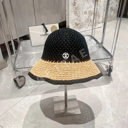 샤넬 스트로 버킷 햇 모자 82738