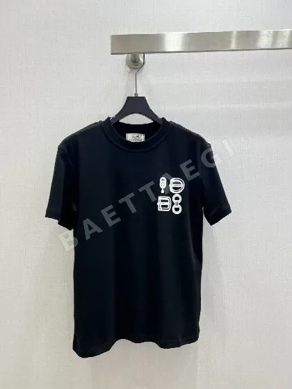 에르메스 로고 프린트 여성 반팔 티셔츠 73793